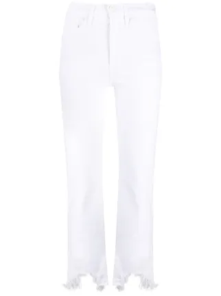 White frayed hot sale hem jeans