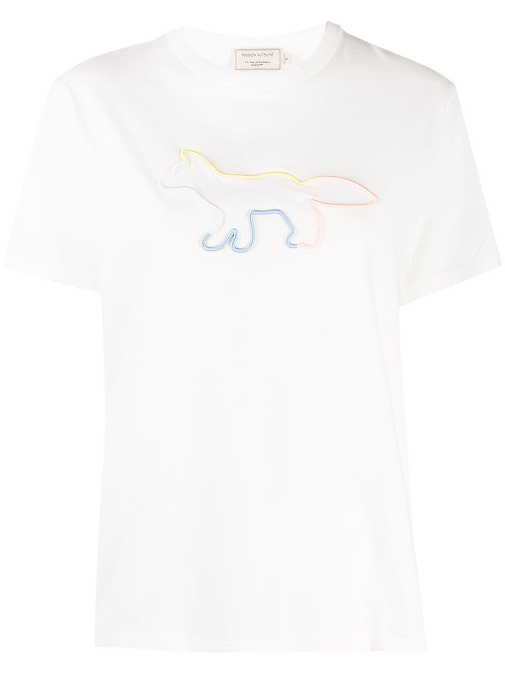 Maison Kitsuné Rainbow Profile Fox T-shirt In White