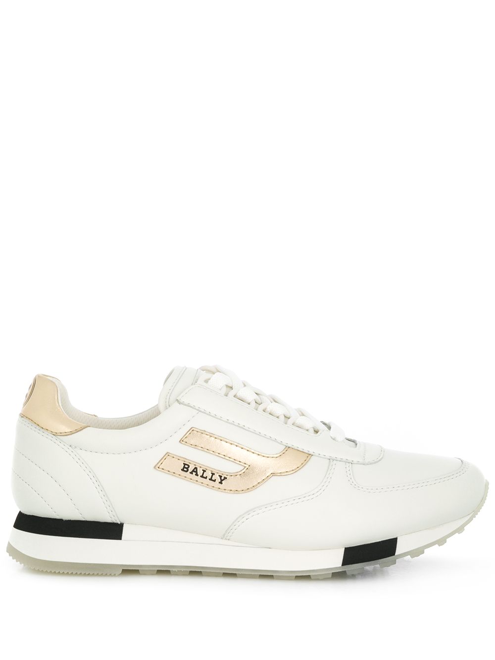 BALLY METALLIC-TRIM LACE-UP SNEAKERS