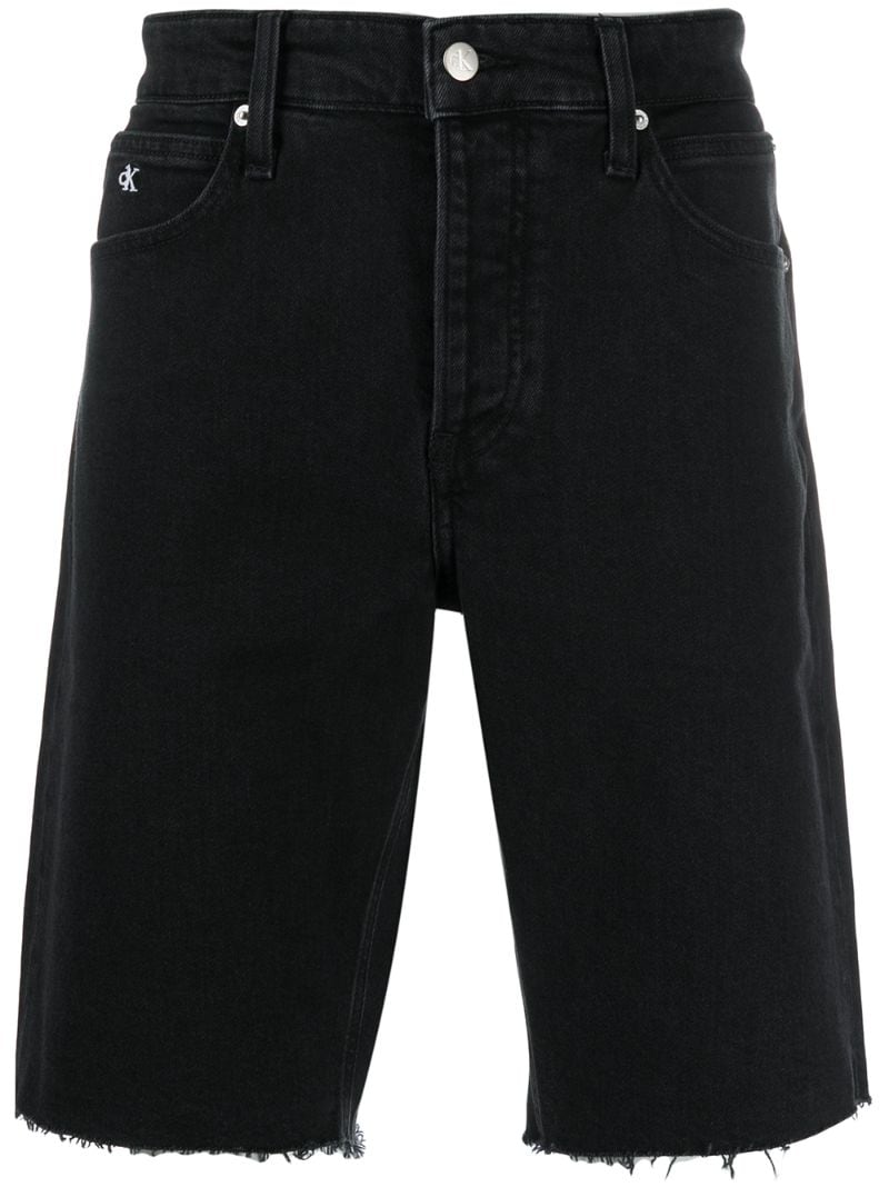 Calvin Klein Jeans Est.1978 Knee Length Denim Shorts In Black