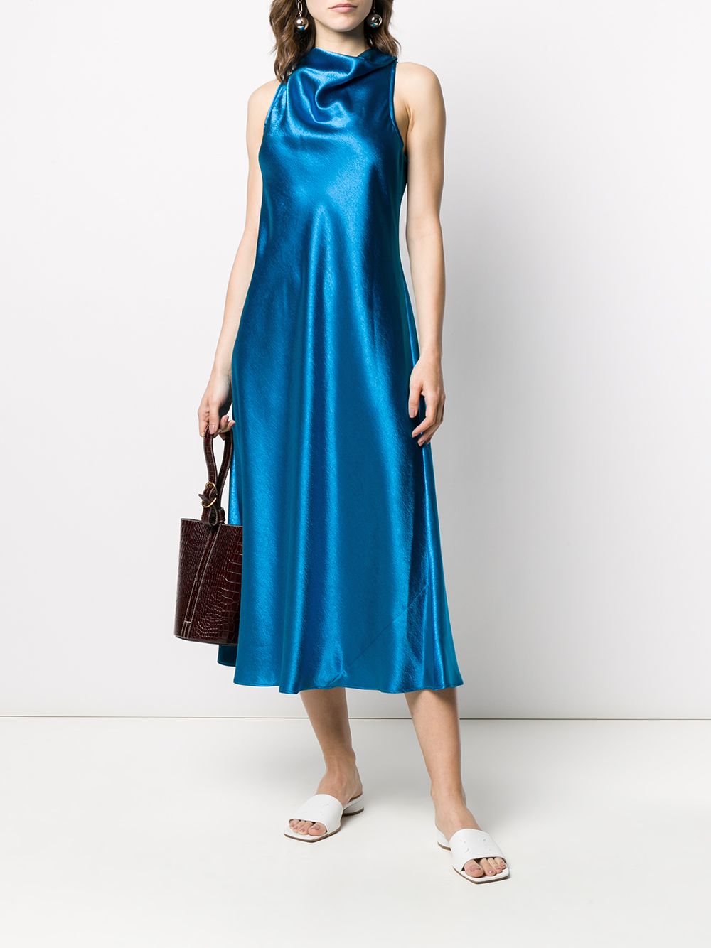 Sies Marjan Draped Neckline Midi Dress - Farfetch