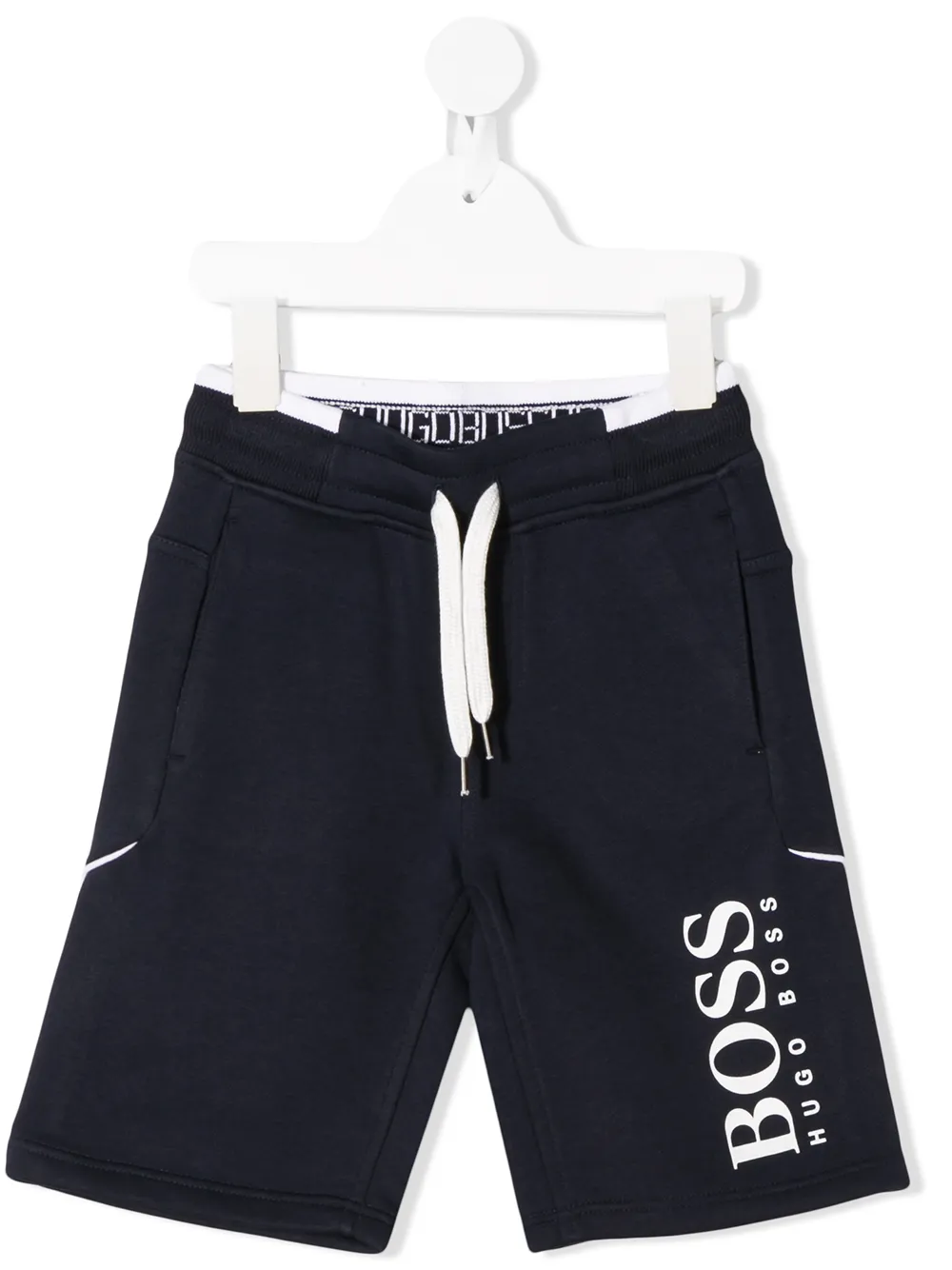 Hugo Boss Kids' Logo-print Track Shorts In Blue