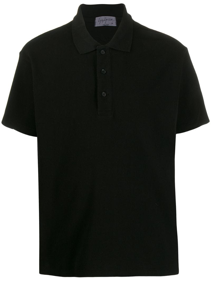 Yohji Yamamoto Plain Short-sleeved Polo Shirt In Black