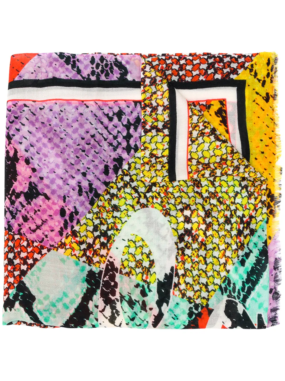 Lala Berlin Patchwork Python-print Scarf In Red
