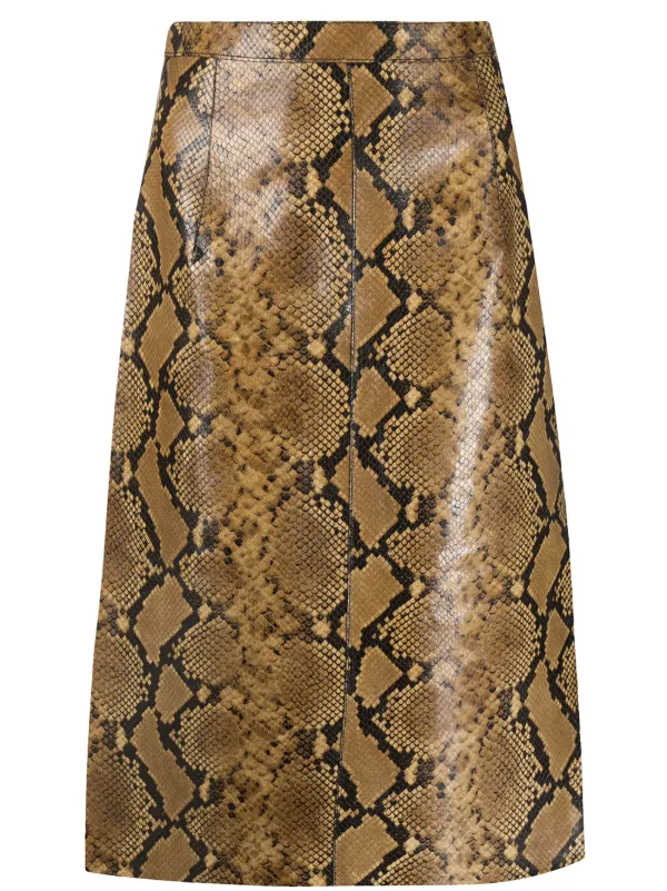 Snakeskin leather skirt clearance