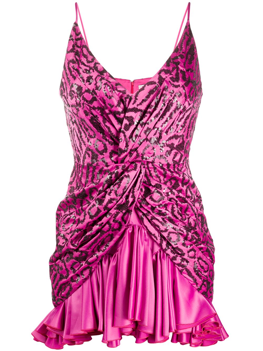 Giuseppe Di Morabito Leopard Sequin Twist Front Dress In Pink