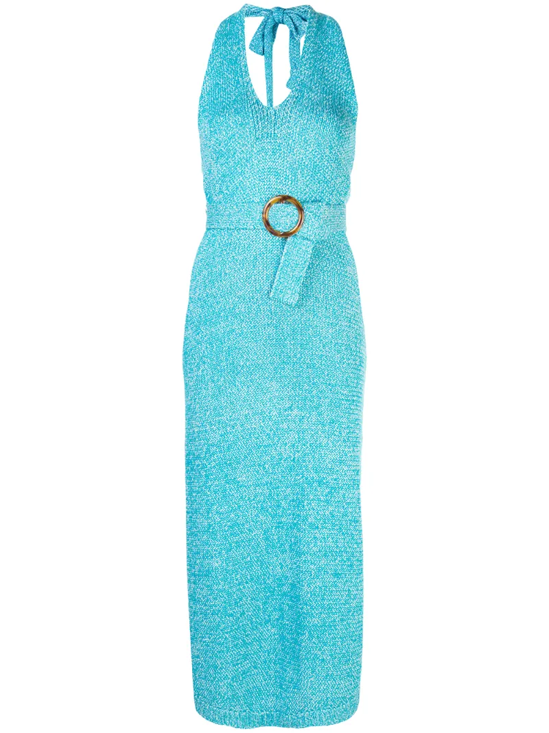 Nicholas Knit Halter Dress In Blue | ModeSens