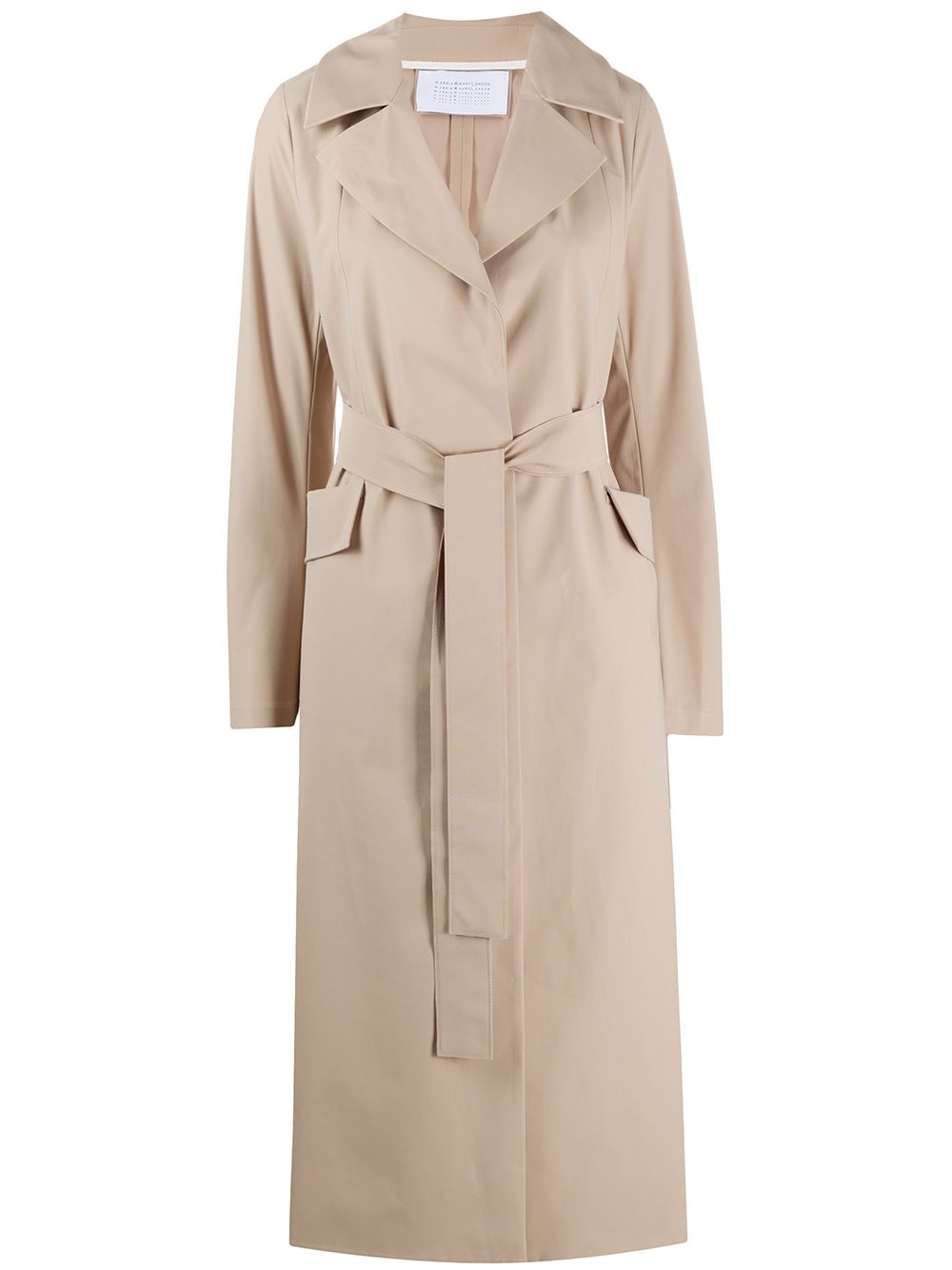 Harris Wharf London Belted Trench Coat In Neutrals