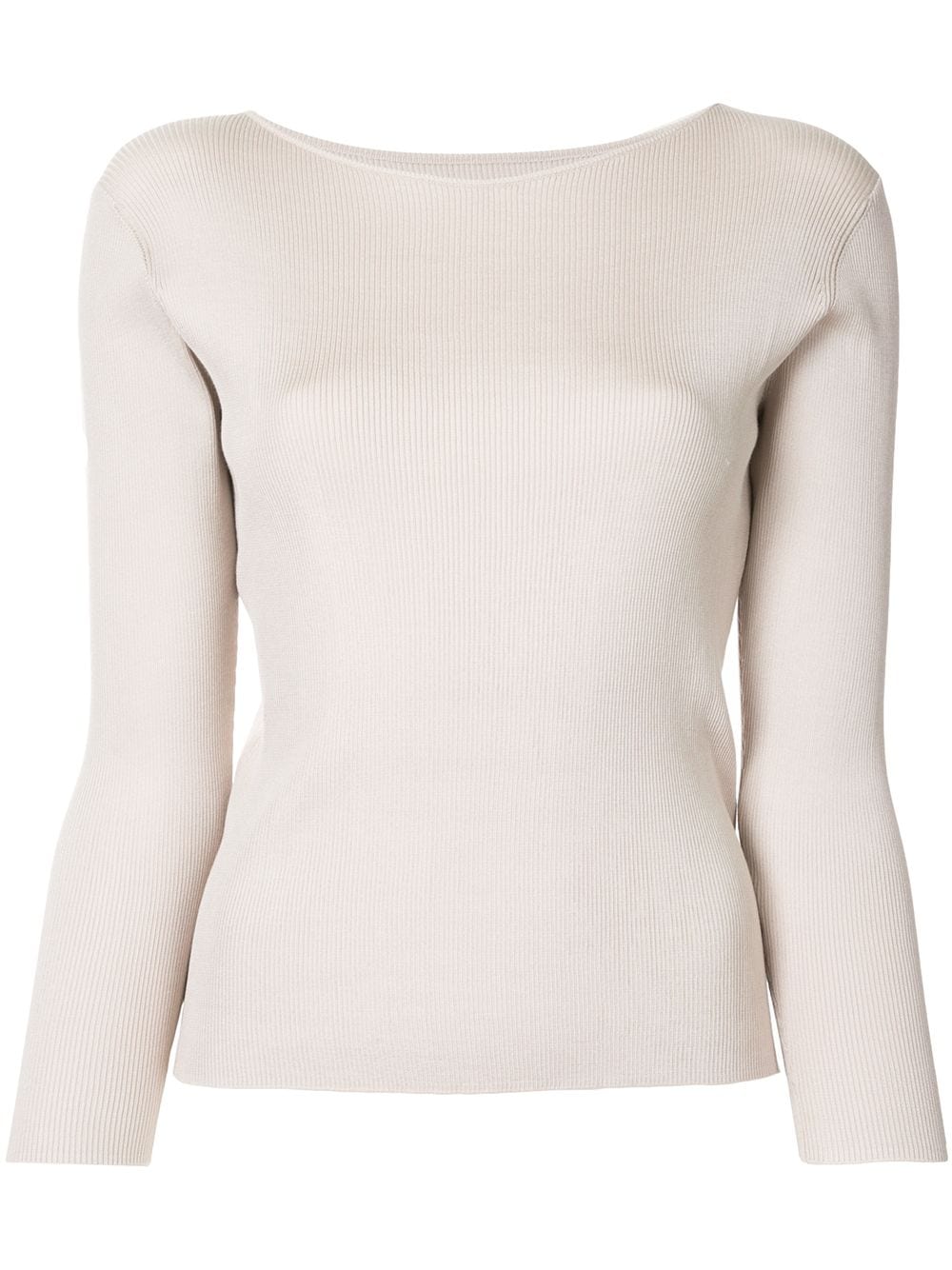 Tomorrowland Knitted Boat Neck Top In Neutrals