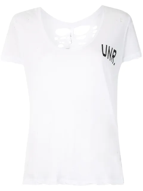 UNRAVEL PROJECT distressed UNR print T-shirt