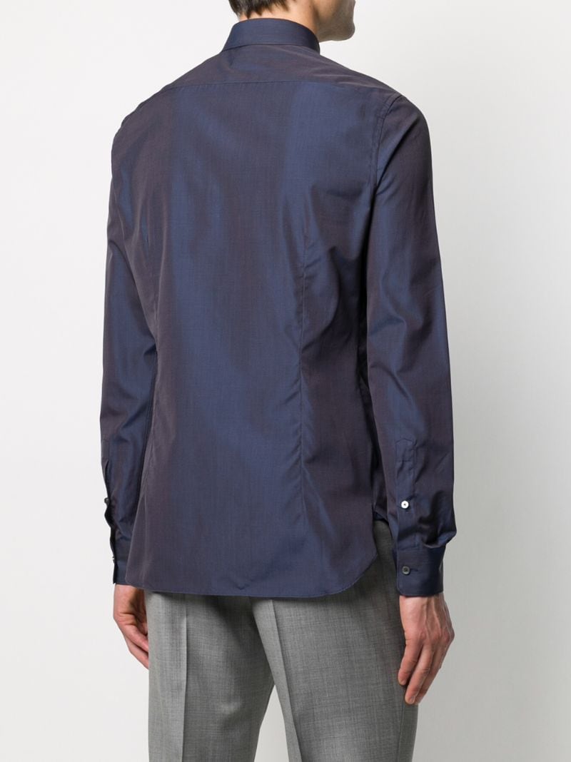 Shop Ermenegildo Zegna Point-collar Shirt In Blue