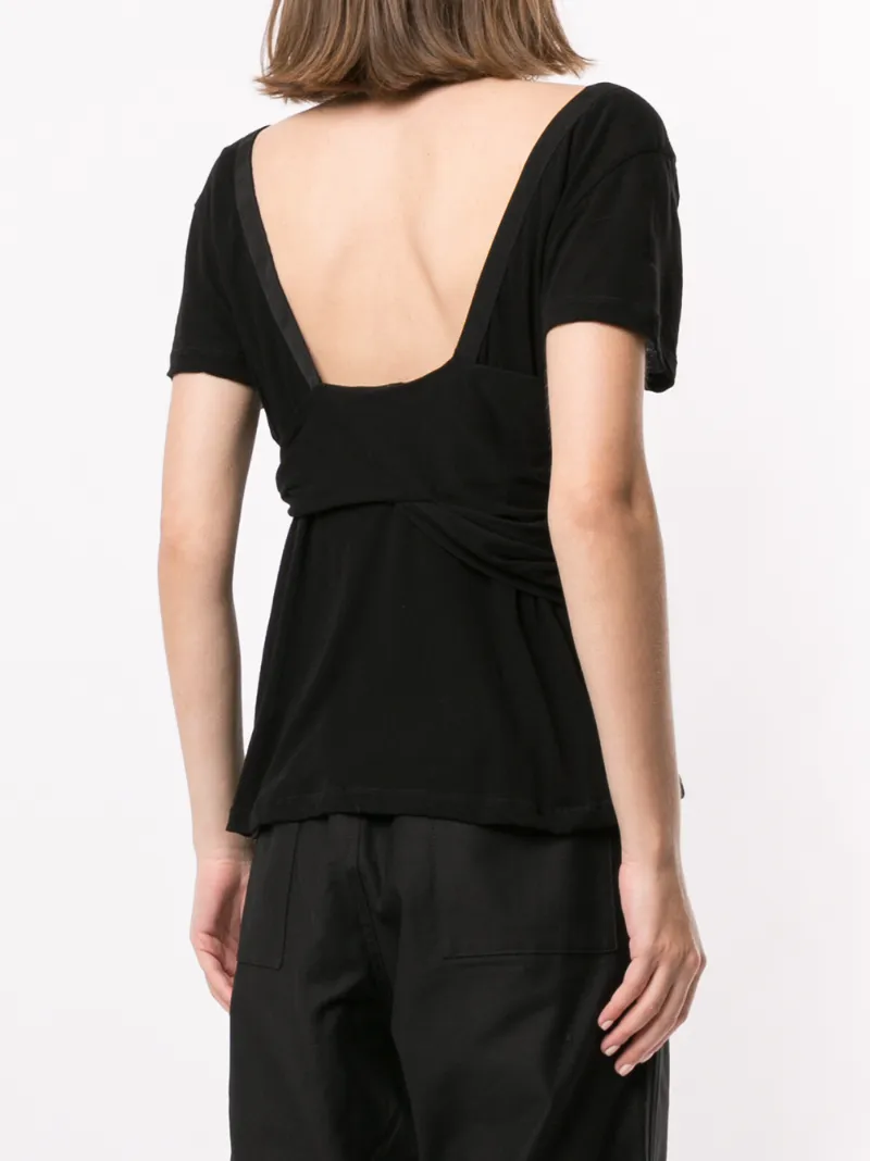 Ben Taverniti Unravel Project Panelled Scoop Neck T-shirt In Black