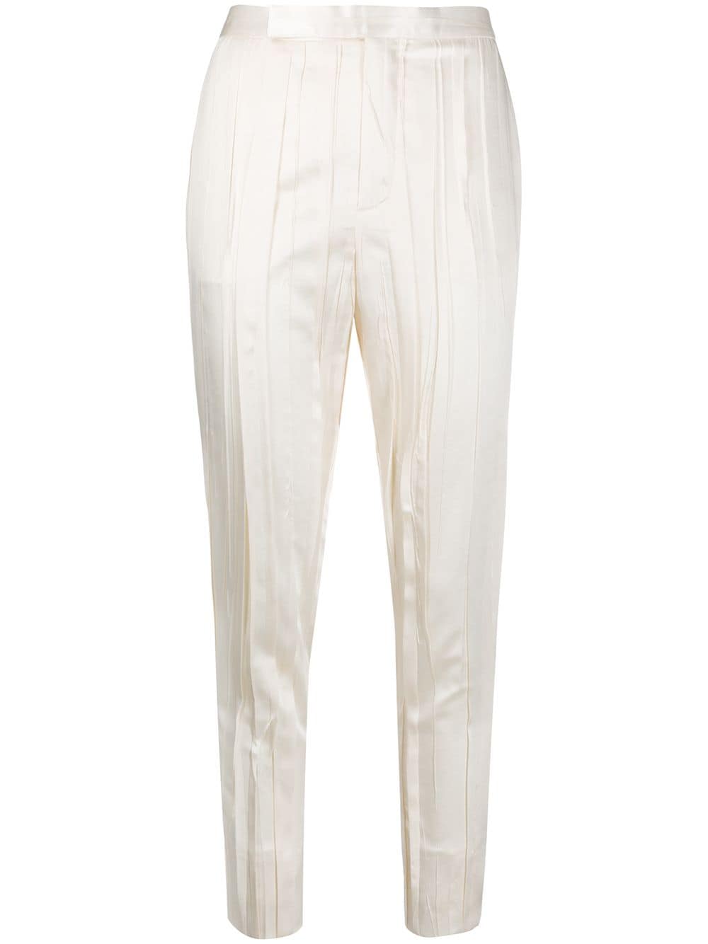 SAINT LAURENT CRINKLE-EFFECT TAILORED TROUSERS