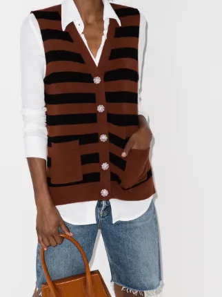 GANNI button-front Cashmere Vest - Farfetch