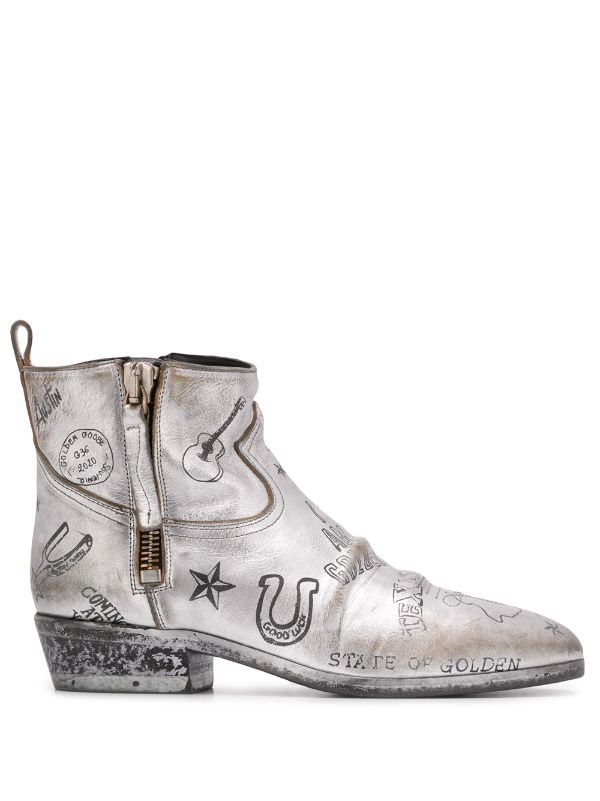 golden goose silver boots