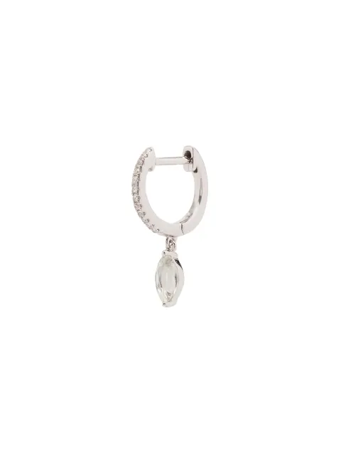 Roxanne First 14kt white gold diamond amethyst drop hoop
