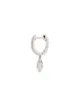 Image 1 of Roxanne First 14kt white gold diamond amethyst drop hoop
