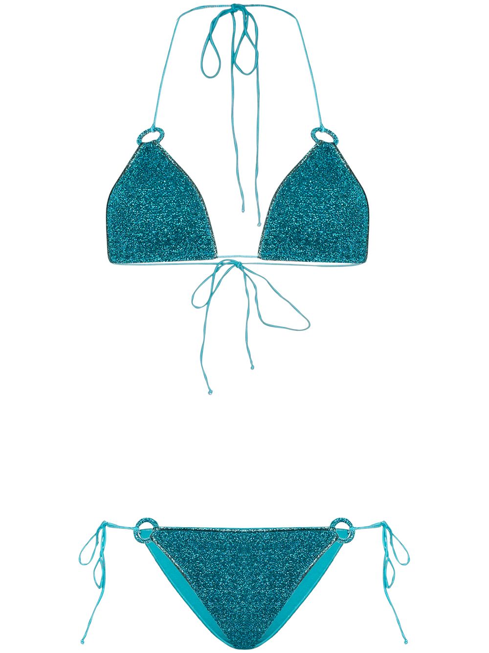 фото Oséree glitter-effect self-tie bikini set