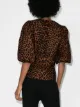 GANNI leopard-print wrap blouse