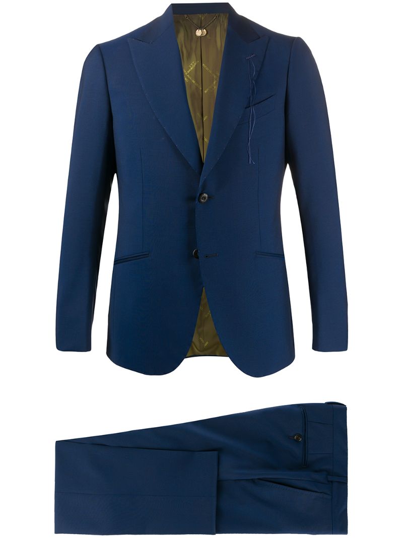 Maurizio Miri Two-piece Peaked Lapel Suit In Blue