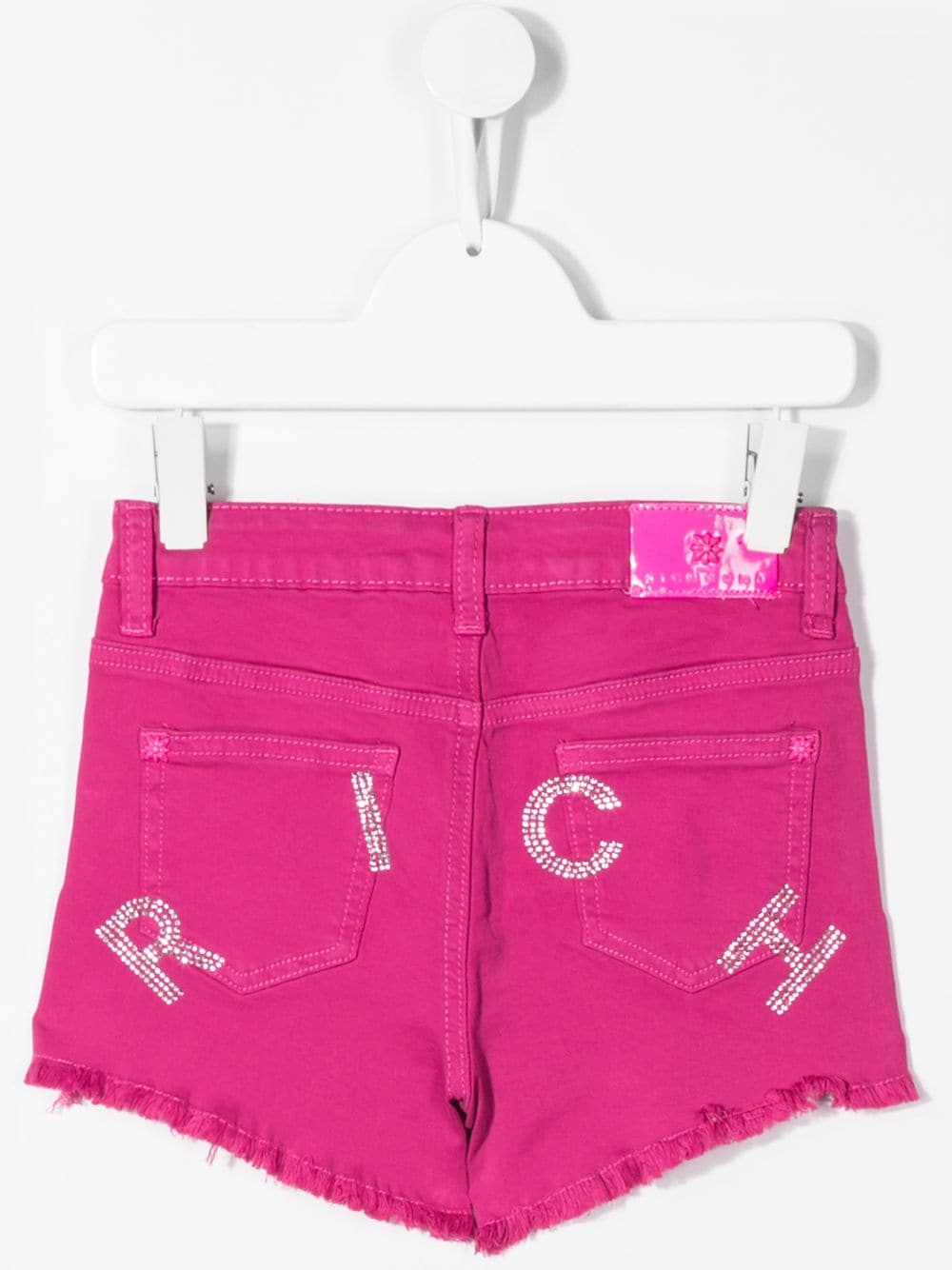 Shop John Richmond Junior Mid-rise Denim Shorts In Pink