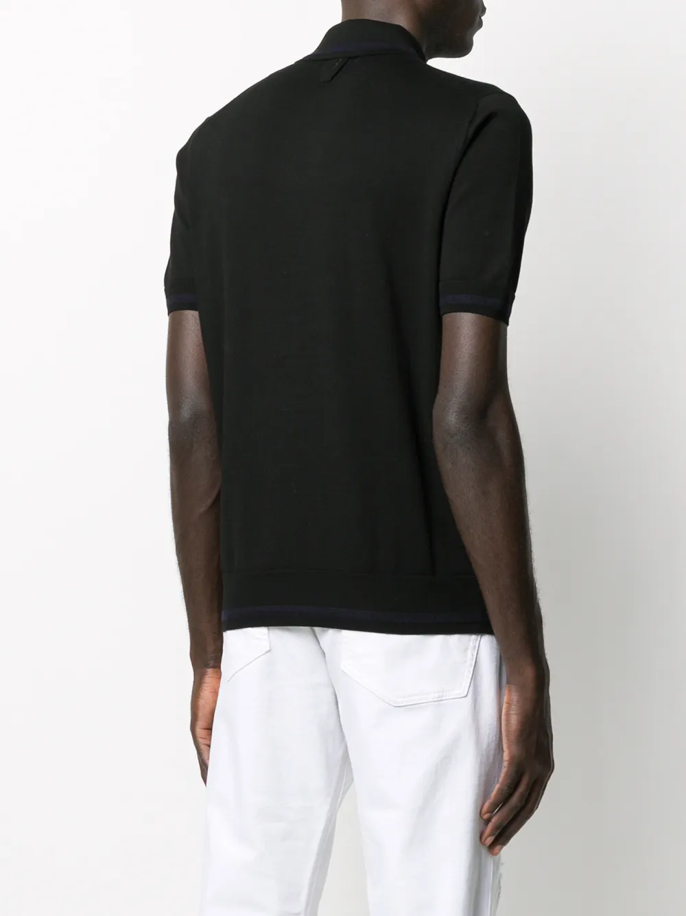 Billionaire crest-embroidered knitted polo shirt Zwart