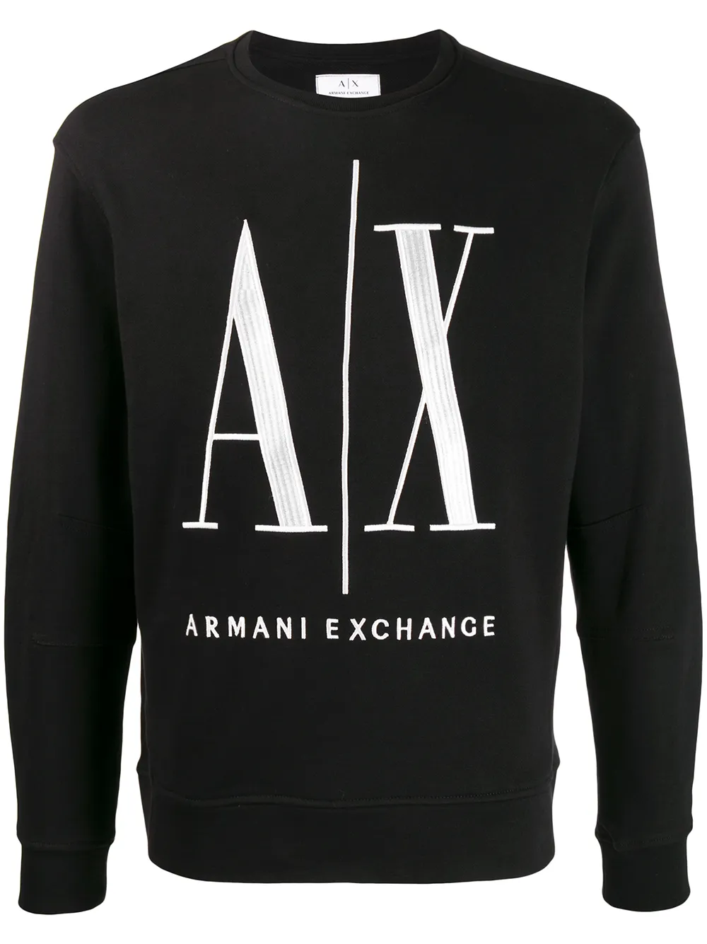 Armani Exchange Embroidered Logo Cotton Sweatshirt Farfetch