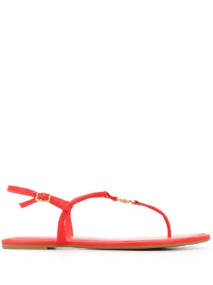 tory burch red jelly slides