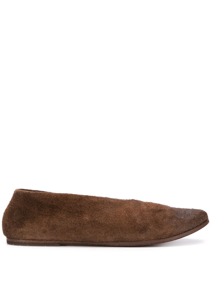 Marsèll Textured Distressed Style Ballerinas In Brown