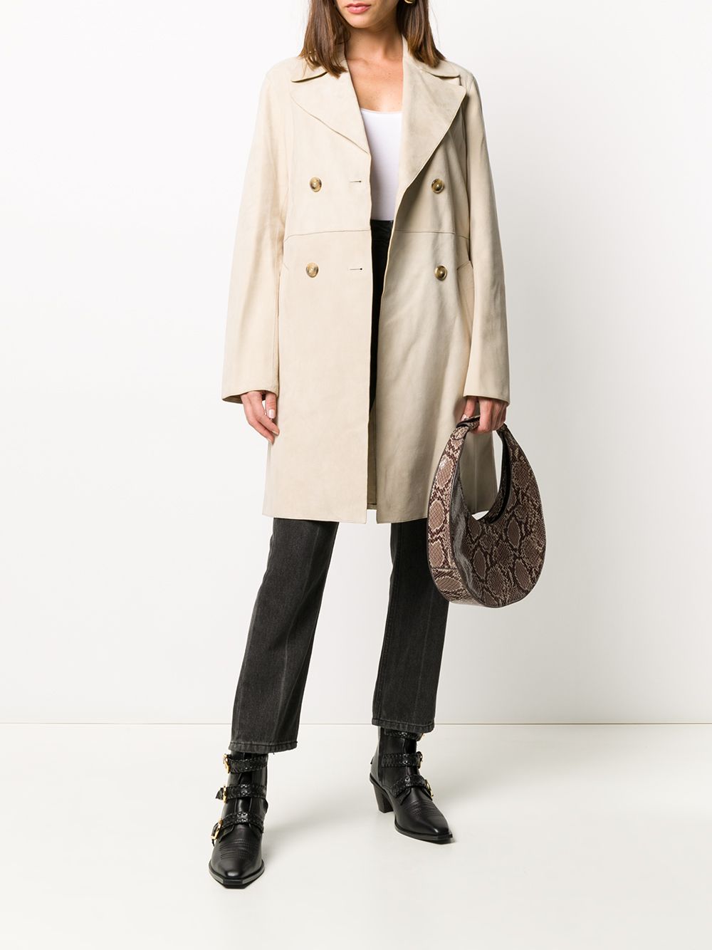 фото Yves salomon double breasted mid-length coat