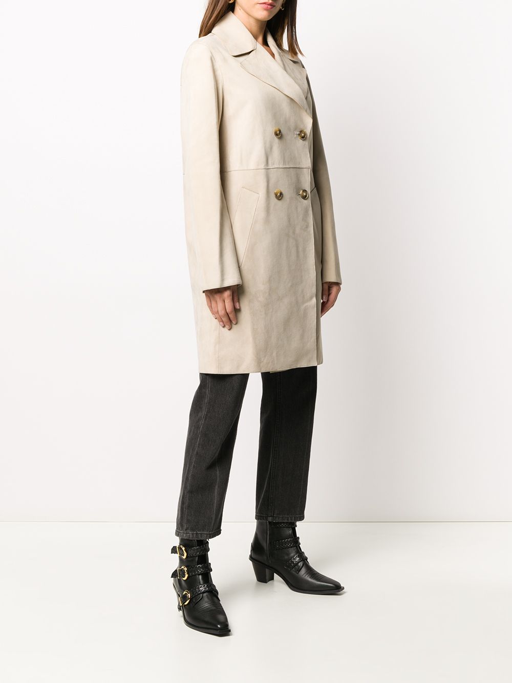 фото Yves salomon double breasted mid-length coat