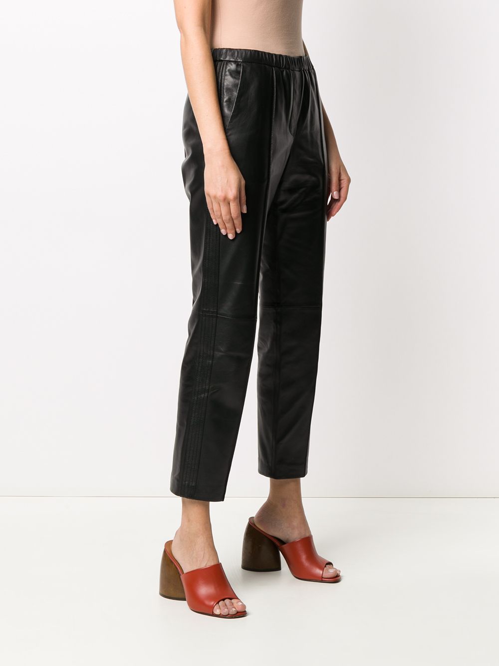 фото Yves salomon cropped leather trousers