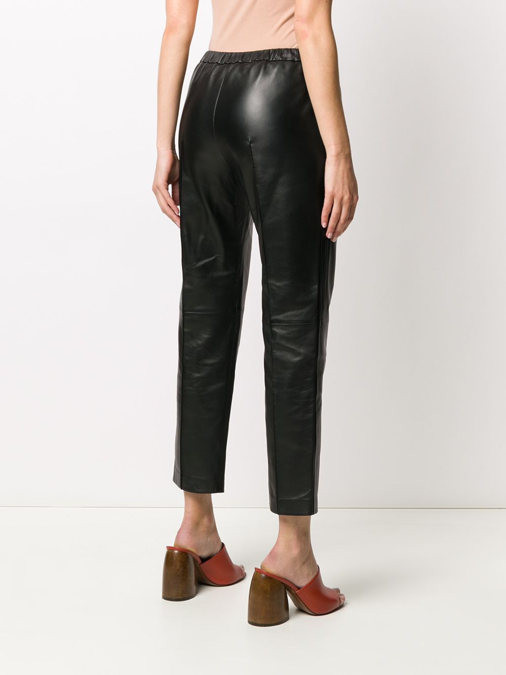 фото Yves salomon cropped leather trousers