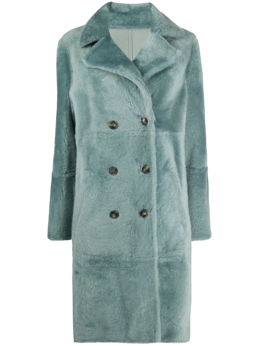 фото Yves salomon double breasted shearling coat