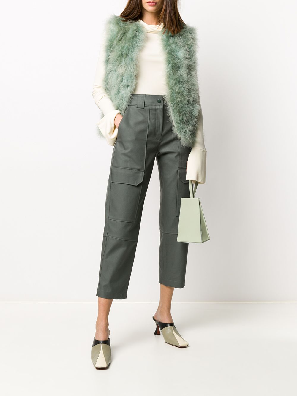 фото Yves salomon cropped cargo trousers