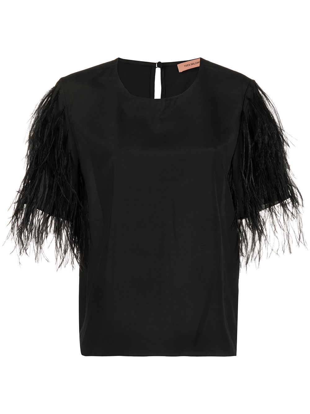 фото Yves salomon feathered sleeve t-shirt