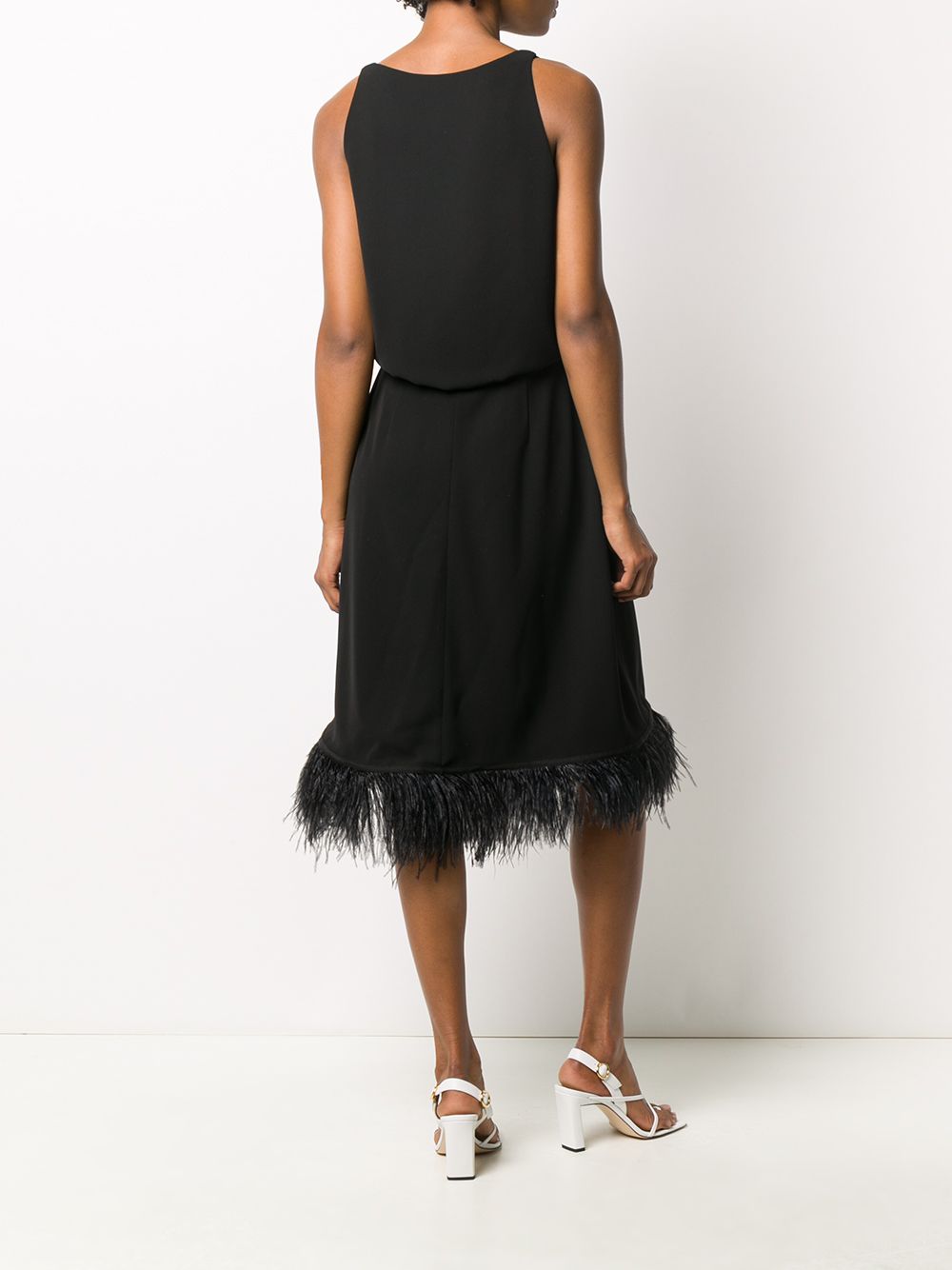 фото Yves salomon feather trimmed midi dress