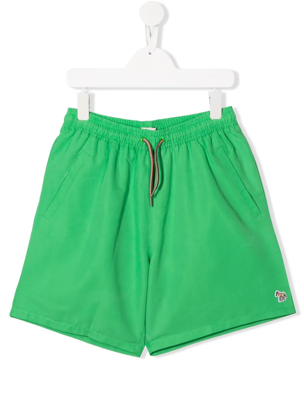 Paul Smith Junior Teen Zebra-embroidery Swim Shorts In Green