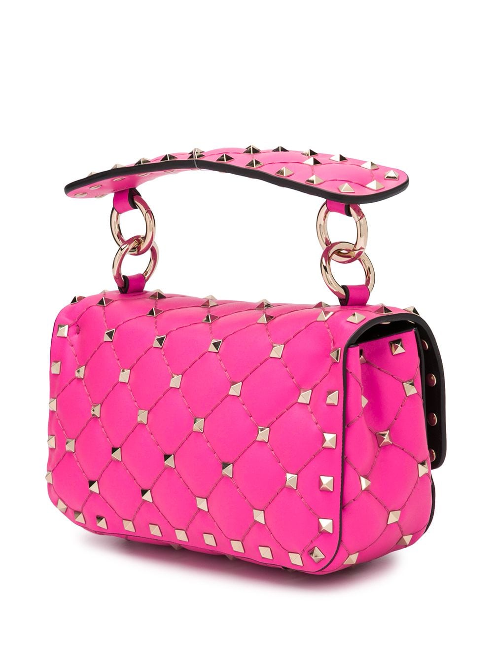 Rockstud spike velvet handbag Valentino Garavani Pink in Velvet - 23061529