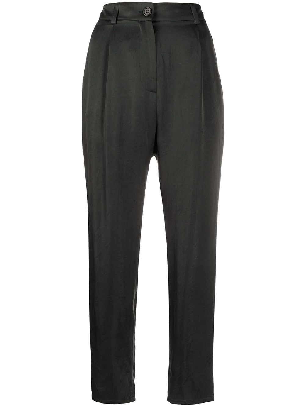 Shop Aspesi High-rise Tapered Trousers In Green