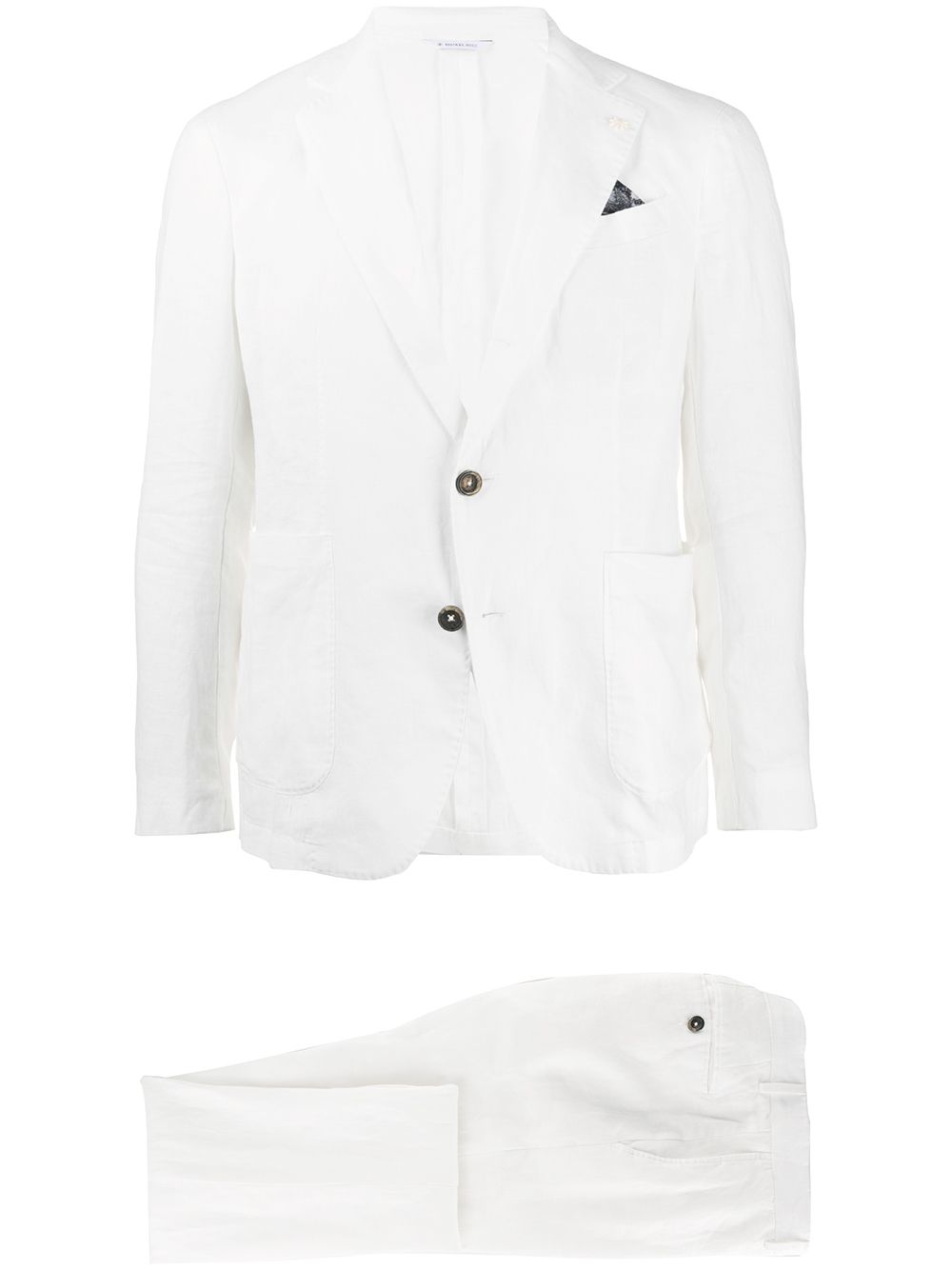 Manuel Ritz Two Piece Single Breasted Suit In White