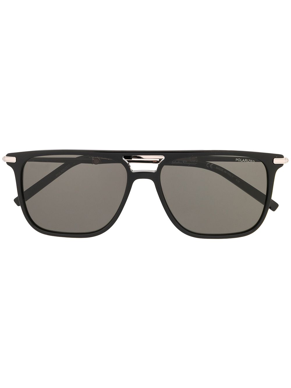 Ferragamo Rectangular-frame Polarised Sunglasses In Schwarz