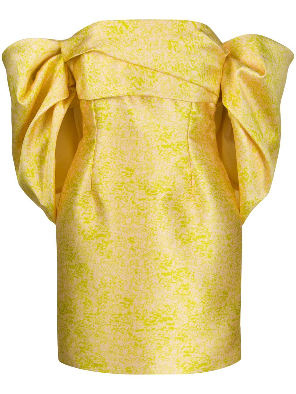 Solace London Elina Off-shoulder Mini Dress In Yellow