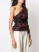GANNI textured one-shoulder top