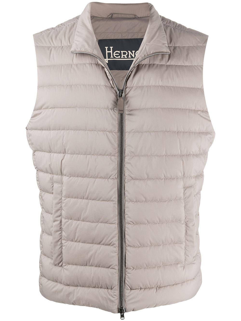 Herno Padded Stand-collar Gilet In Grey