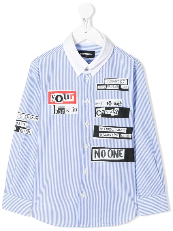 Dsquared2 Kids Newspaper Print Striped 