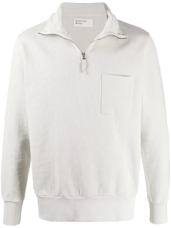 white half zip sweater