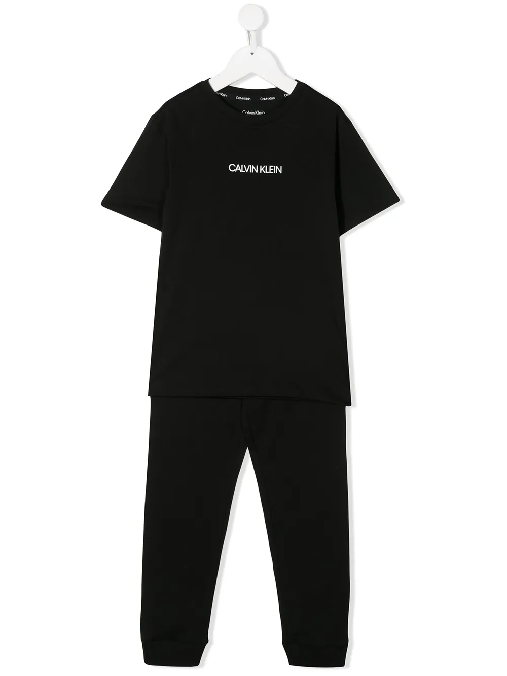 Calvin Klein Kids' Logo Printed Pyjama Set In Black