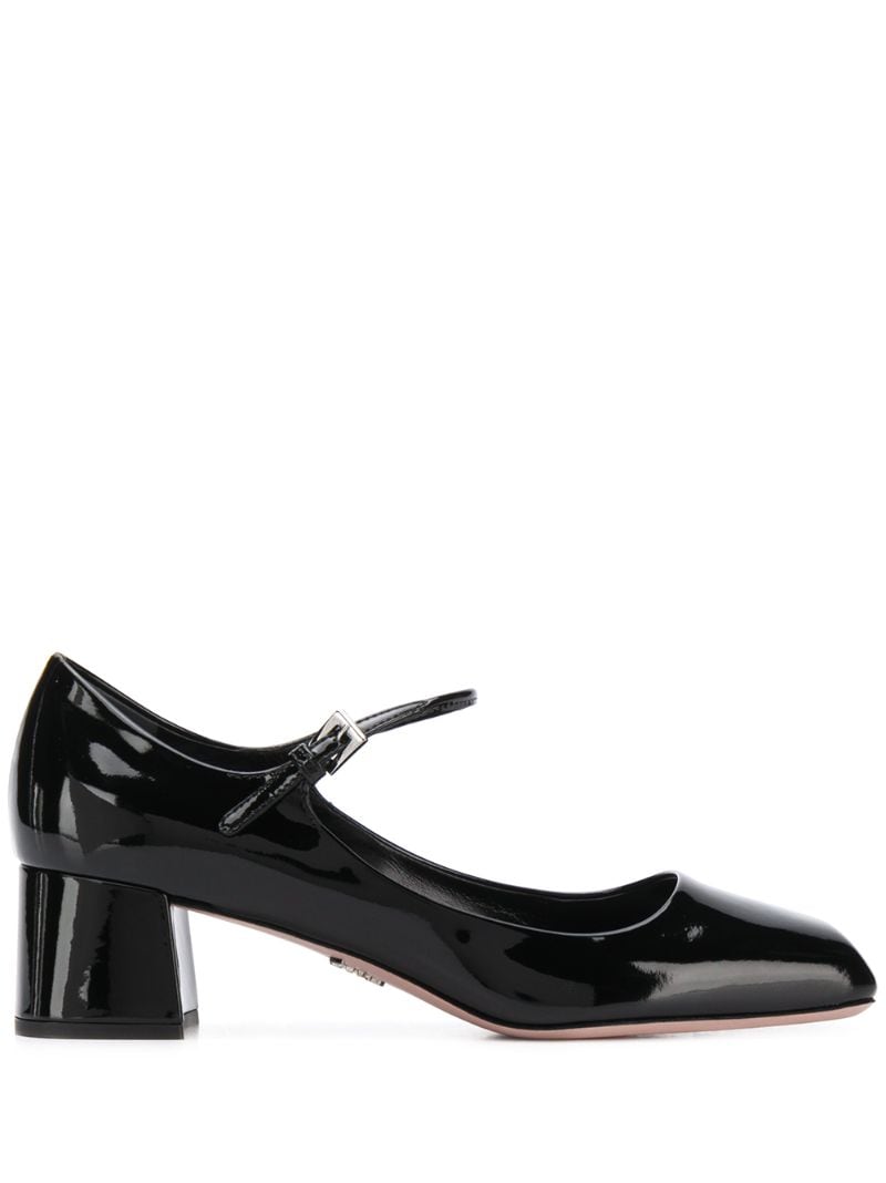 Prada Square Toe Pumps In Black