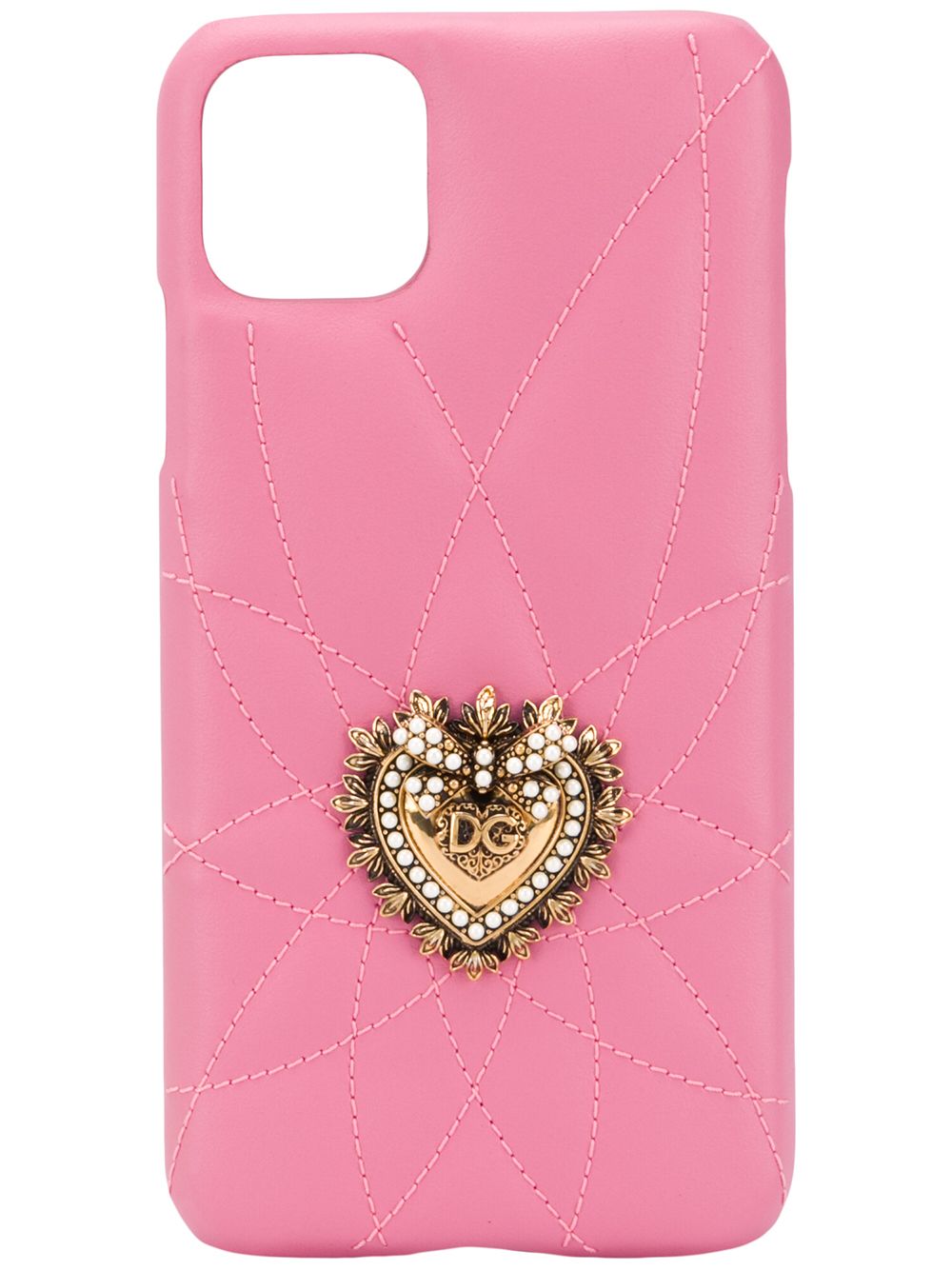 Dolce & Gabbana Heart Plaque Iphone 11 Pro Max Case In Pink